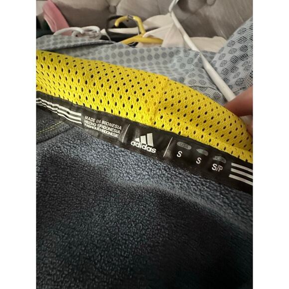 Adidas Gray & Yellow UNIVERSITY OF MICHIGAN Full Zip Climawarm Track Jacket S - Picture 5 of 8